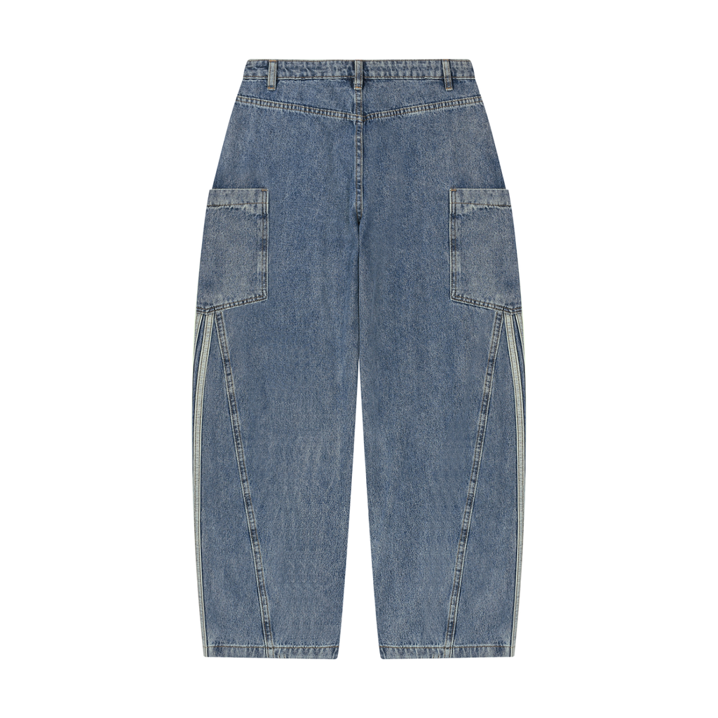 Women's Vintage Wash Barrel Leg Jeans ODMPOD