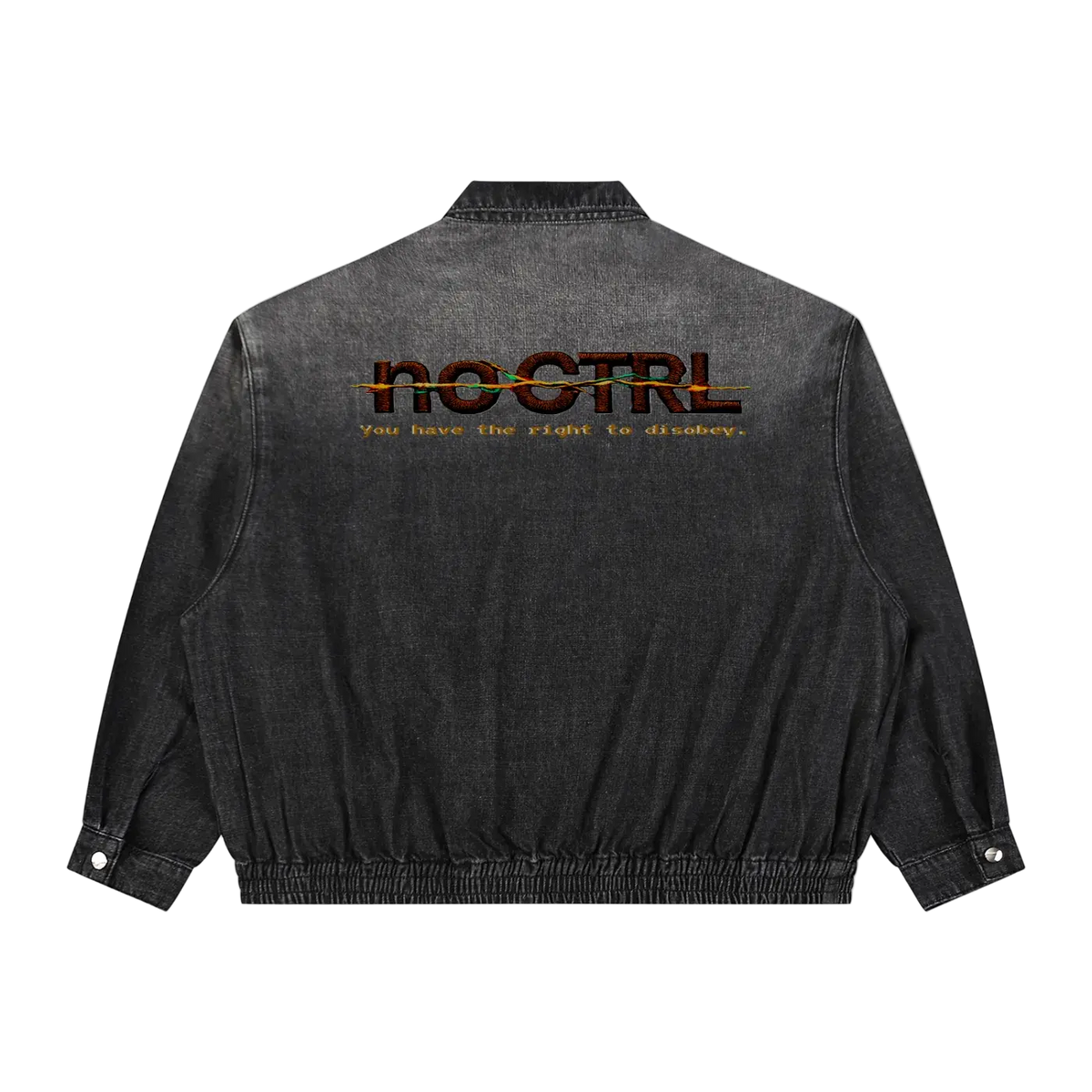 Unisex Vintage Wash Full-Zip Denim Jacket ODMPOD